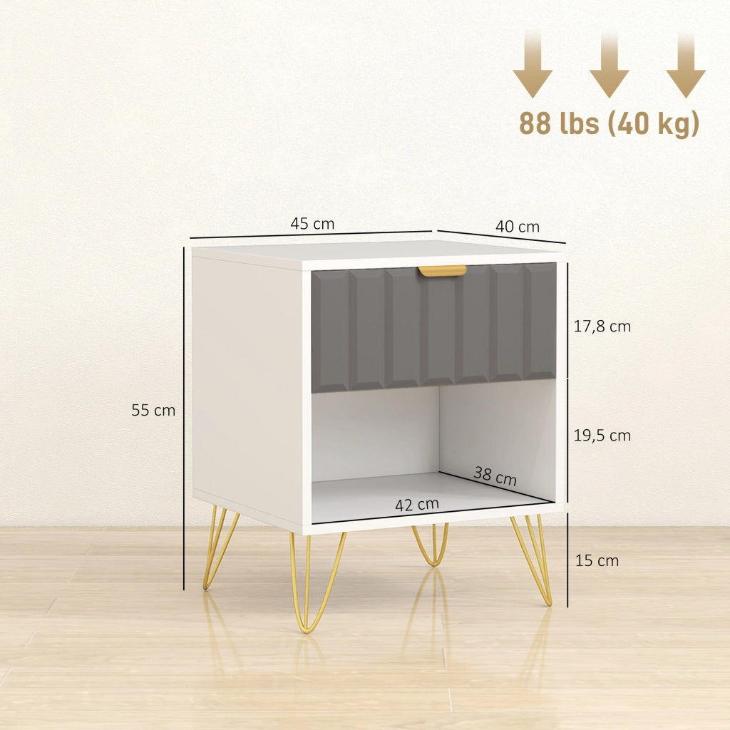Comodino ¨C zephmum ¨C bianco 45x40x55