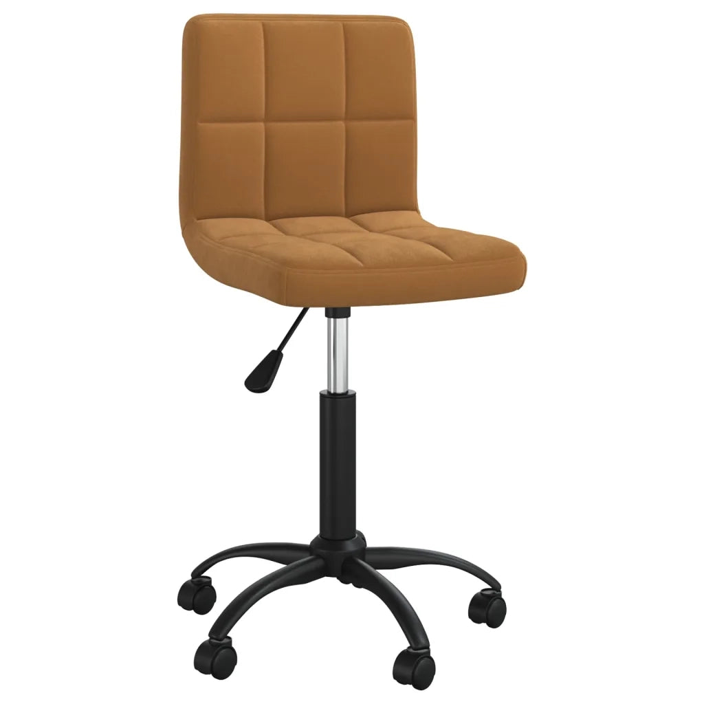 Sedia Girevole da Ufficio Marrone in Velluto 334354