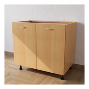 Base da lavello da incasso con Le Seguenti Misure l=90 cm p=55,5 cm h=72 cm Colore Faggio con spedizione in Kit Compreso di Ante