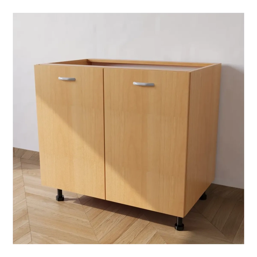 Base da lavello da incasso con Le Seguenti Misure l=90 cm p=55,5 cm h=72 cm Colore Faggio con spedizione in Kit Compreso di Ante