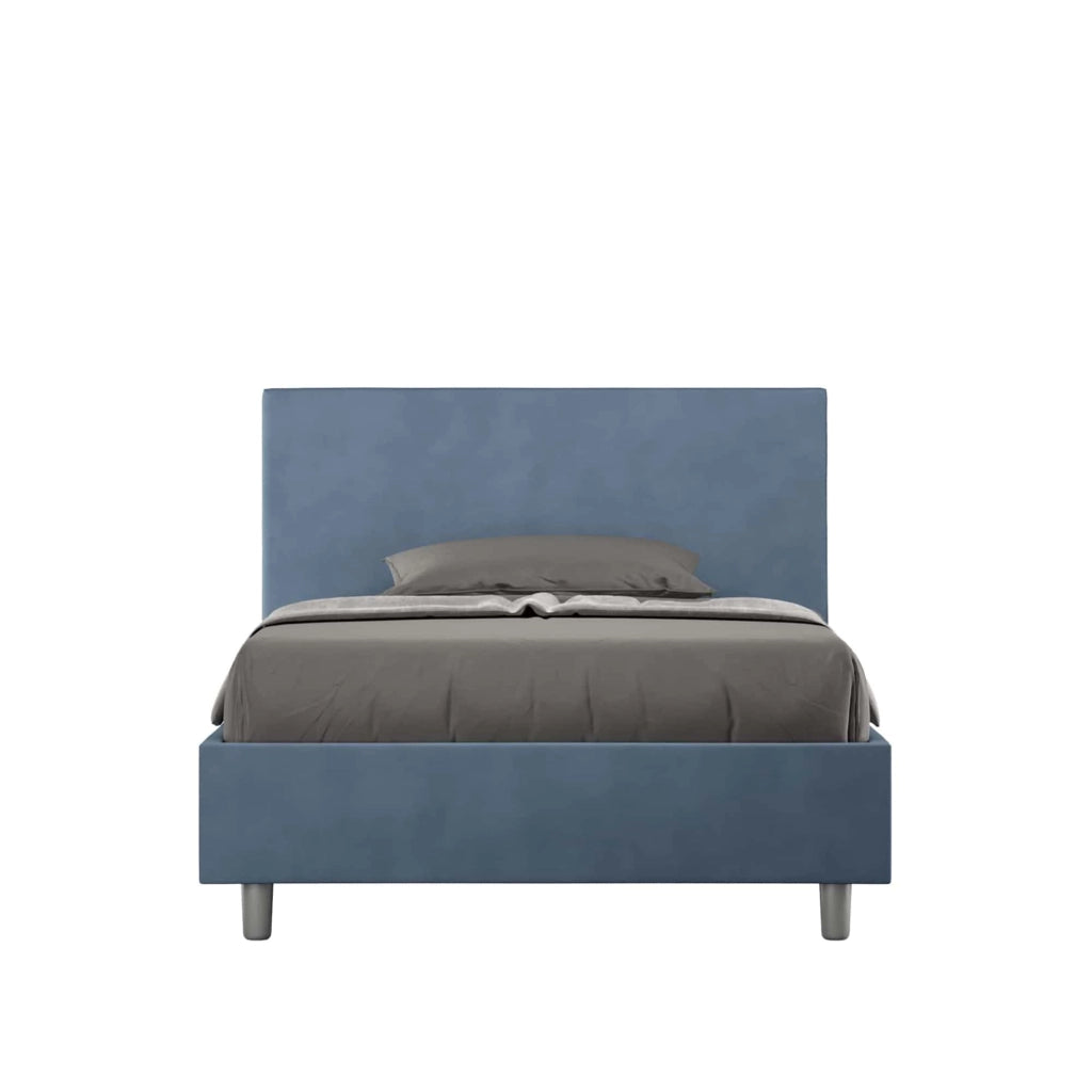 BS COM Letto singolo contenitore imbottito 100x200 microfibra blu