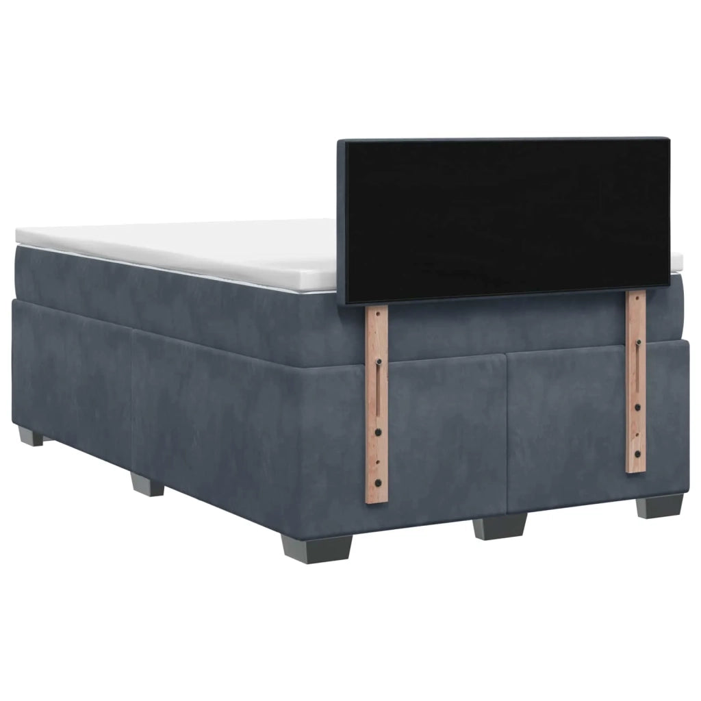 Letto con Box Spring, Materasso e LED Grigio Scuro 120 x 200 cm 3452163