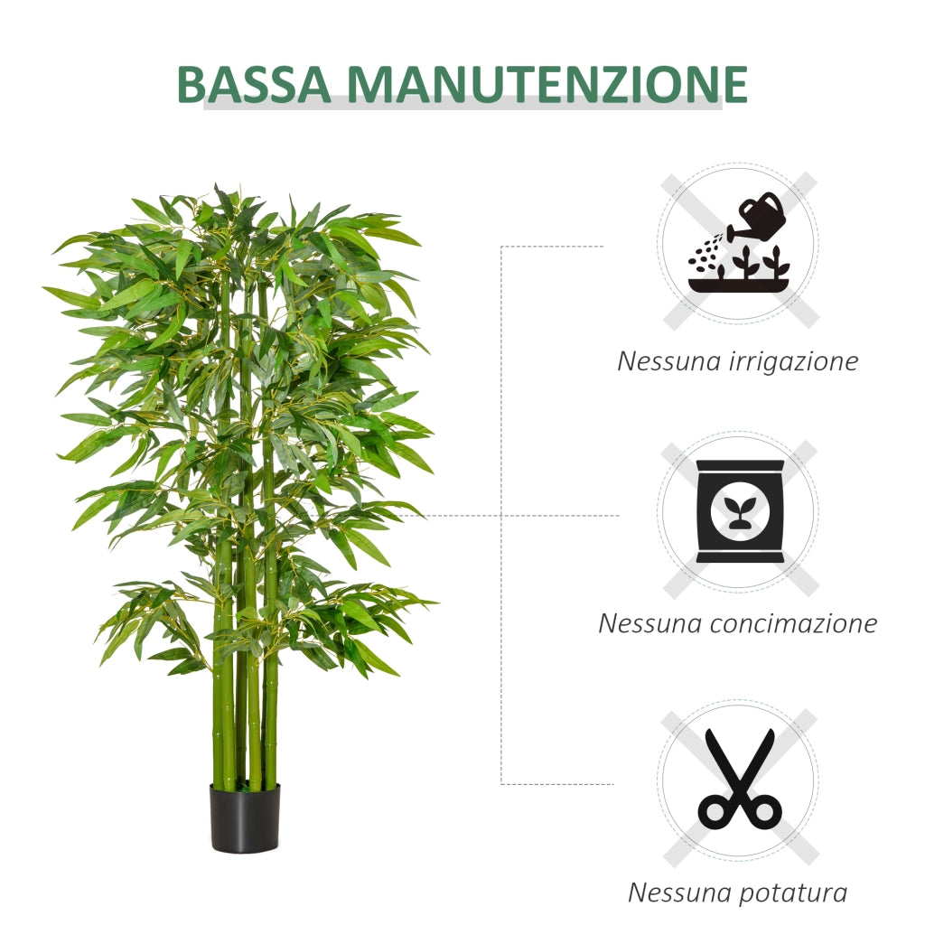 Pianta Finta di Bamb¨´ ¨C Minimal ¨C 160cm con Vaso Nero