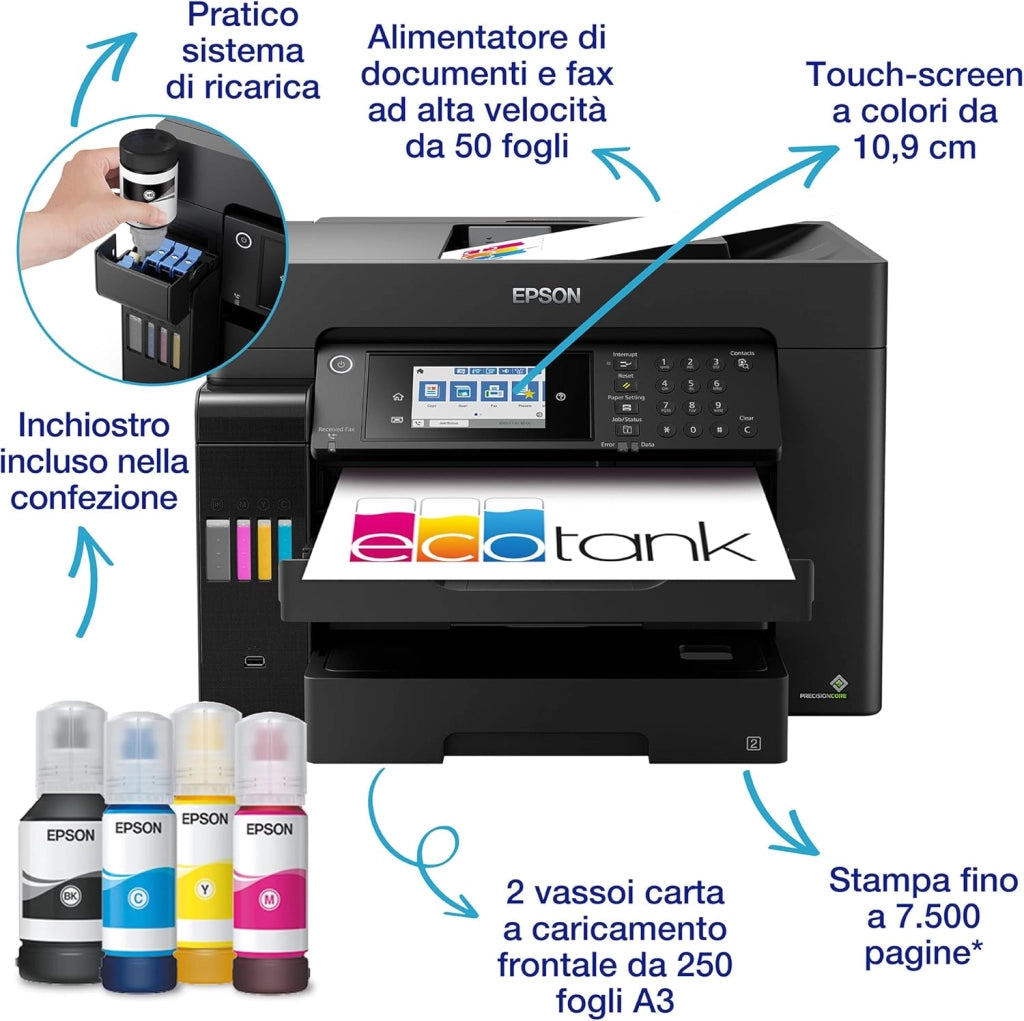EcoTank ET-16655 Stampante multifunzione A3+ Wi-Fi con serbatoi di inchiostro ricaricabili e fax