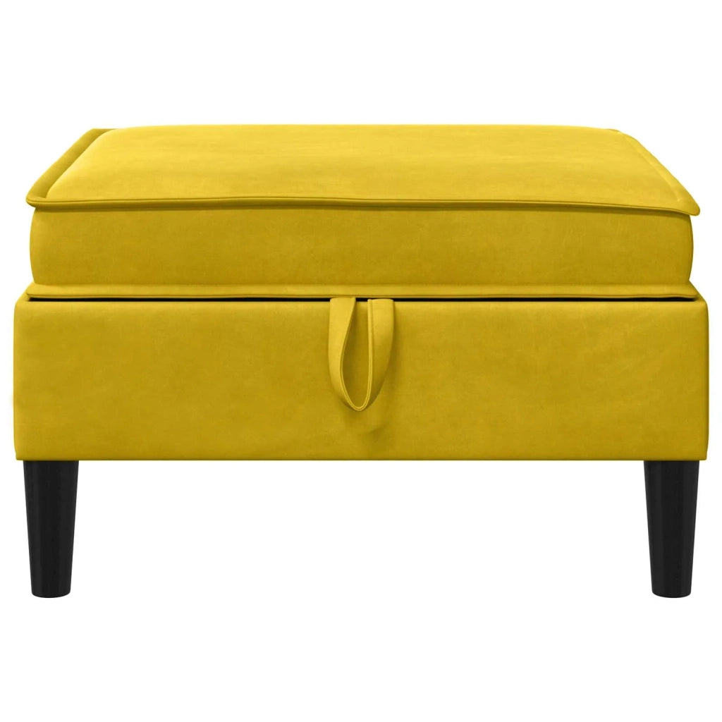 Pouf con Storage Giallo Velluto 42027139