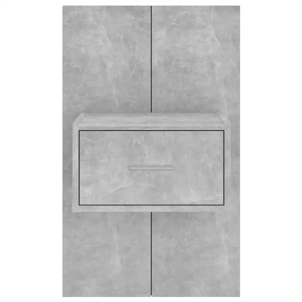Comodini a Muro 2 pz Grigio Cemento 810980