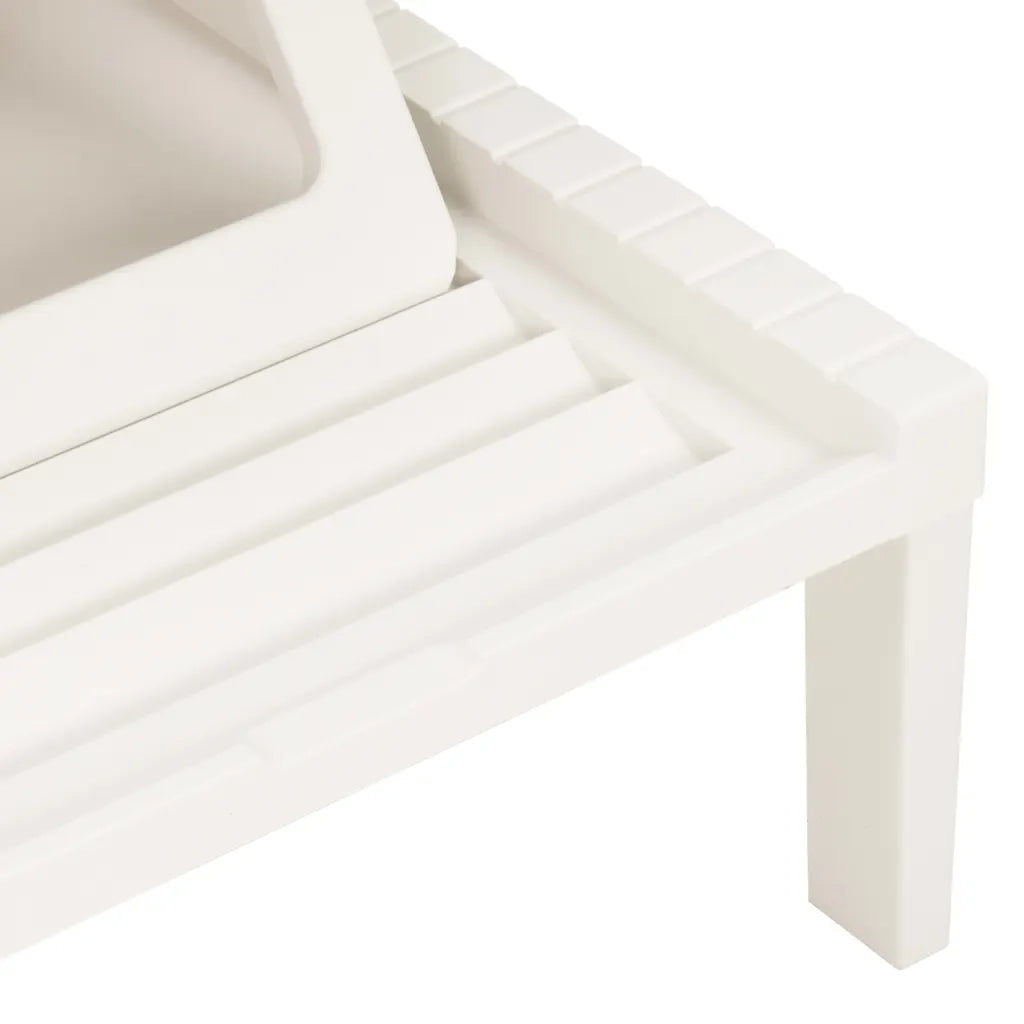 Lettino Prendisole | Sdraio da giardino | Lettino da sole in Plastica Bianco