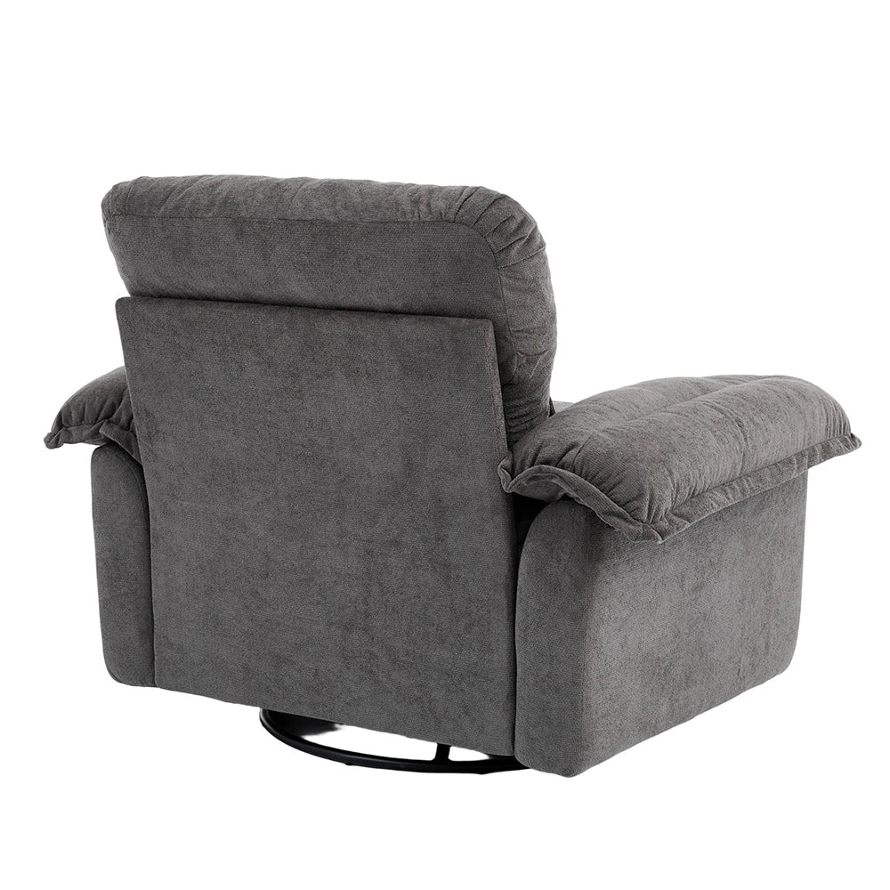 Poltrona girevole 360¡ã oversize in chenille - Xylo - Con cuscino di supporto per camera, soggiorno e cameretta