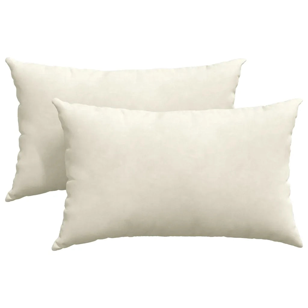 Cuscini da Divano 2 pcs Crema 50 x 30 cm Tessuto in Cords 42013636