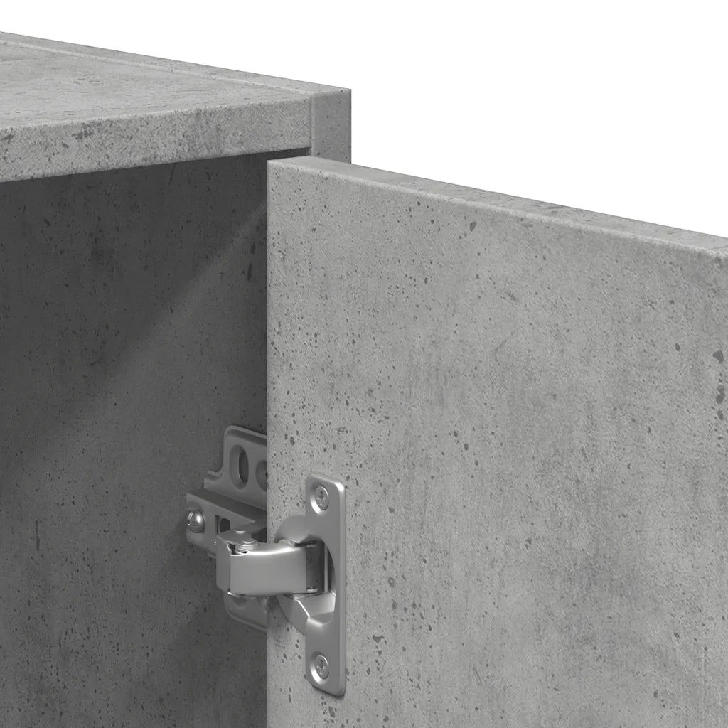 Mobile da Bagno | Armadio da bagno con Specchio Grigio Cemento Legno Multistrato