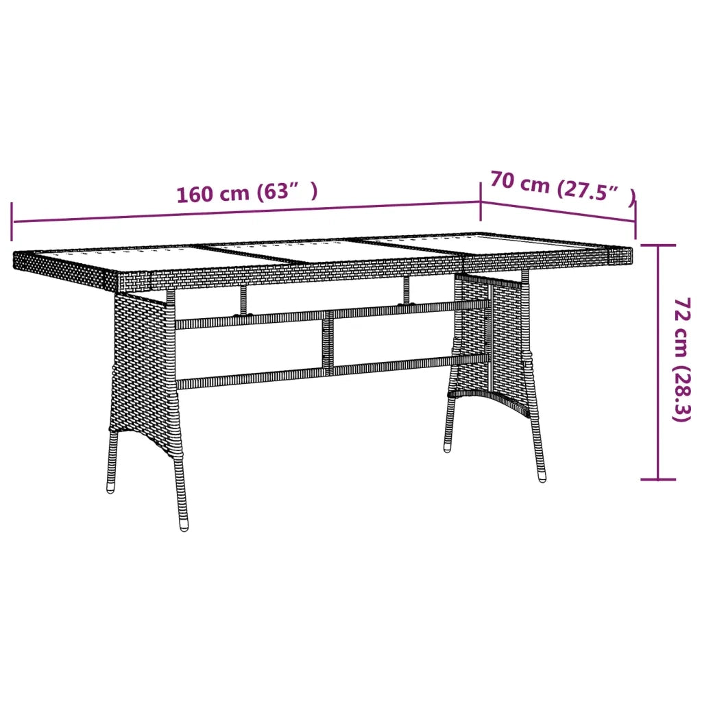 Set da Pranzo per Esterni 9 pz in Polyrattan Nero 3120111