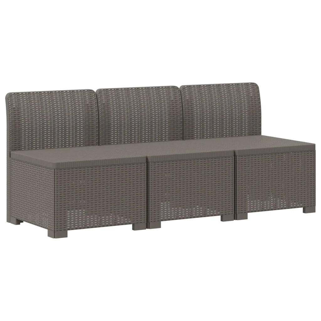 Divano da giardino 3 posti con cuscini in look rattan PP 8011972