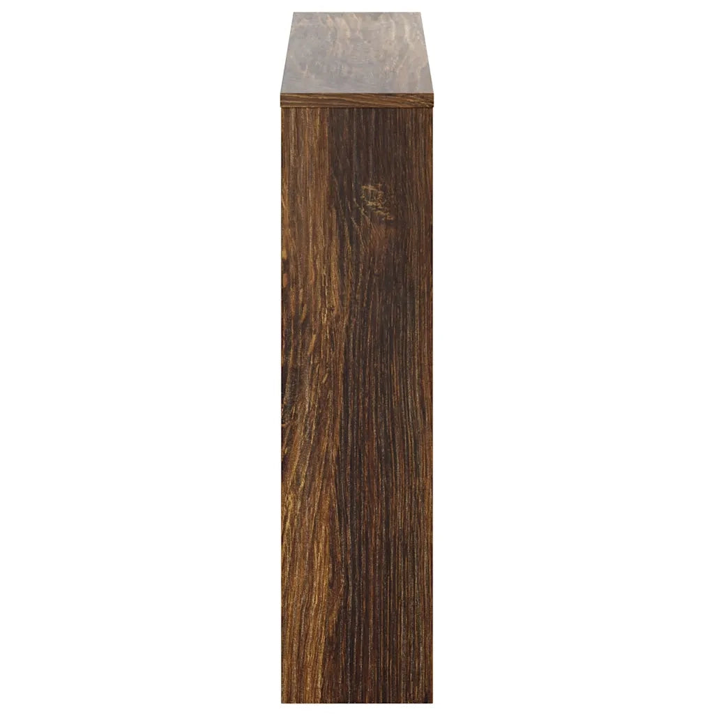 Scarpiera con Specchio a 2 Livelli-Mobile con specchio Rovere fumo 63x17x67 cm