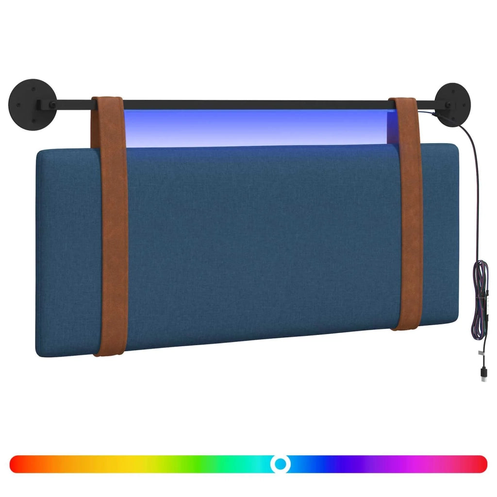 Testiera sospesa Con luce LED Blu PU Antico 3423902