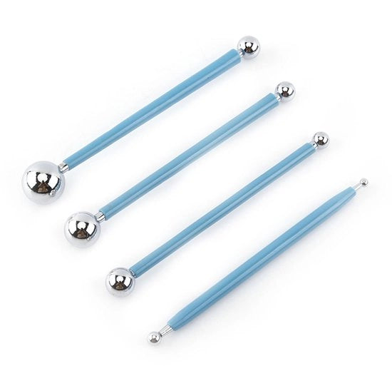 Strumento per modellare in acciaio inossidabile - Doppia forma a palline - Strumento per modellare - Materiale plastico - Manico in gomma - 8 dimensioni di palline - Resistente all'usura - Strumento per modellare modelli