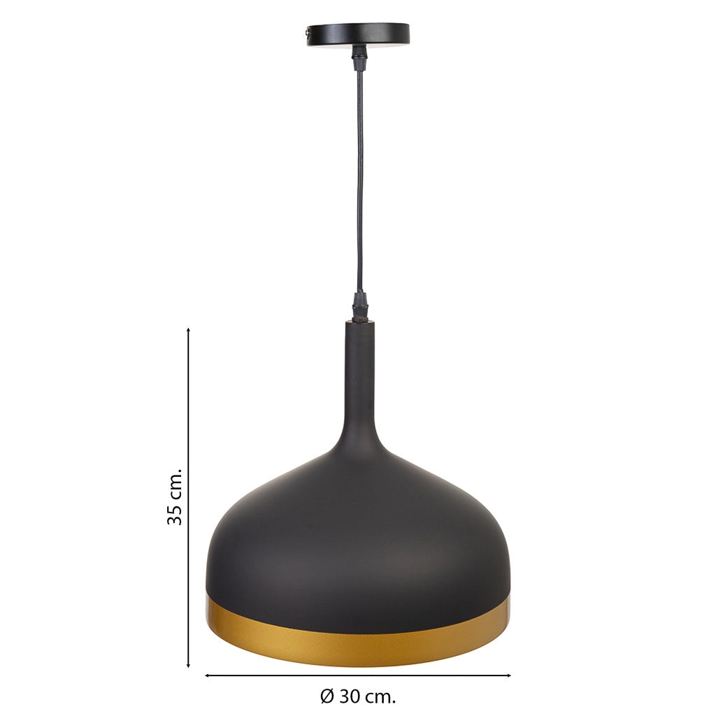 Plafoniera in metallo nero 30x30x35h