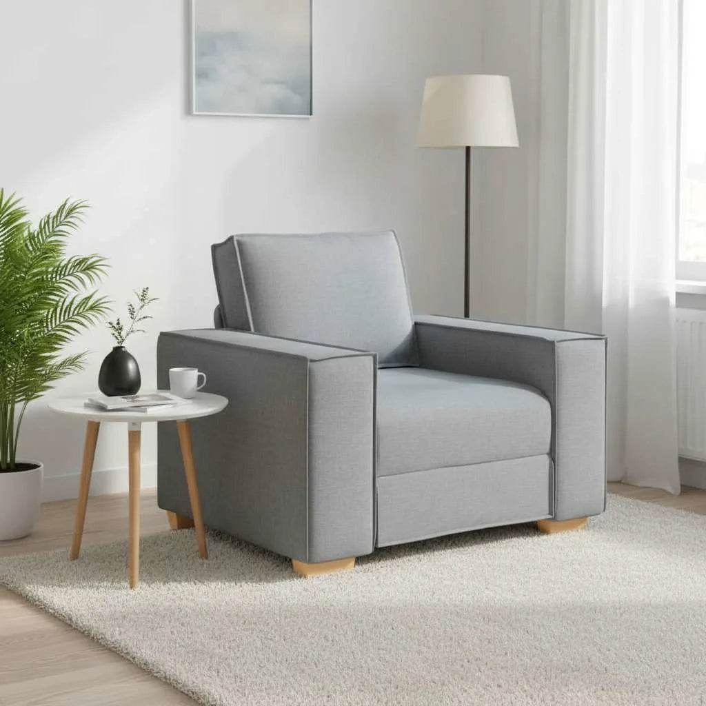 Poltrona-Divano Sedia-Sofa-Divanetto Grigio Chiaro 60 cm Tessuto
