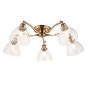 Plafoniera vintage ottone antico 5 luci E14 Endon Hansen