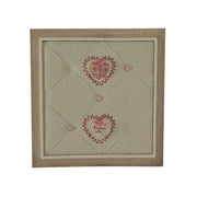 Portamemo legno con stoffa rouge quadro cm 47x47x7