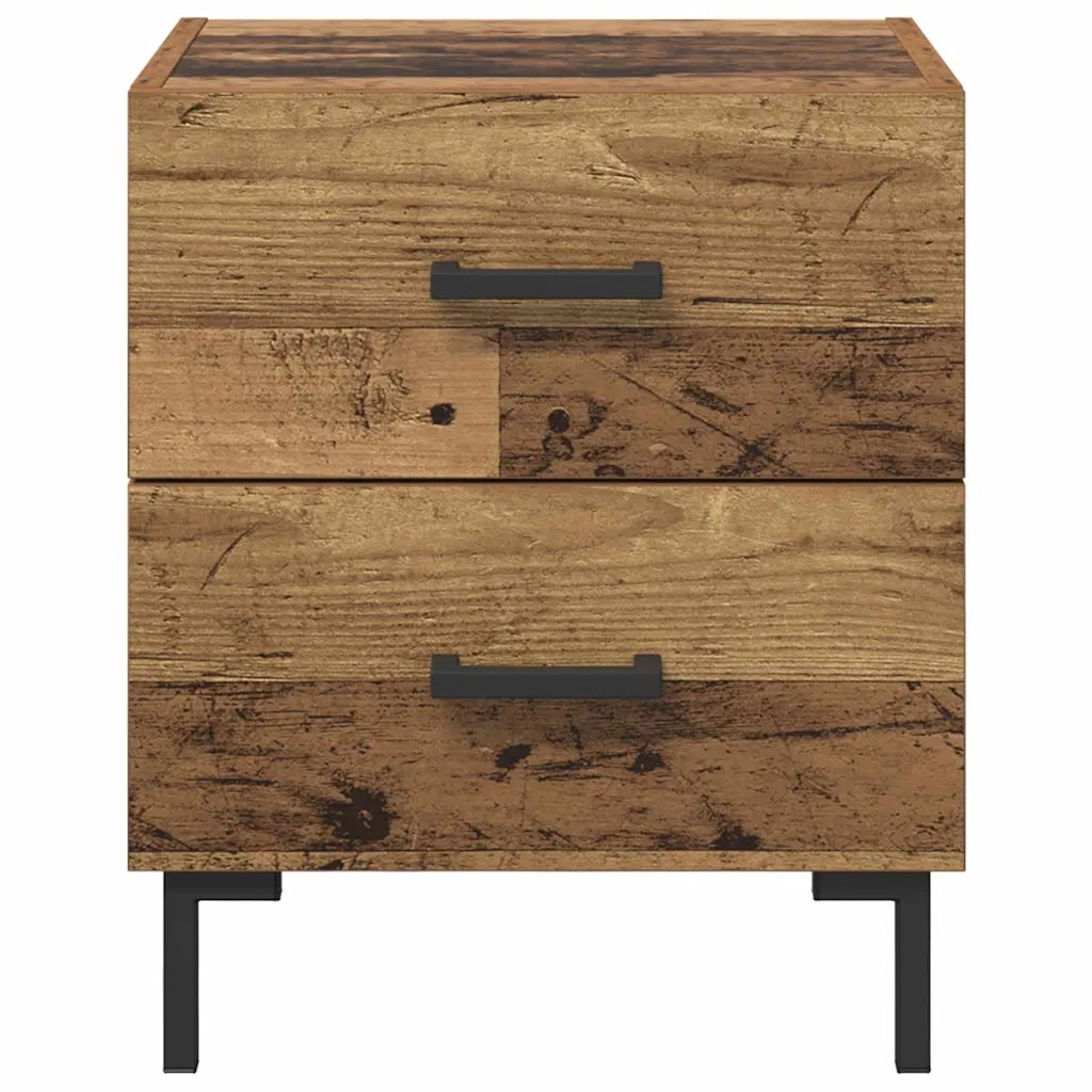 Set di 2 Comodini | Armadio da Notte | Mobiletto da notte Legno vecchio 40 x 35 x 47,5 cm
