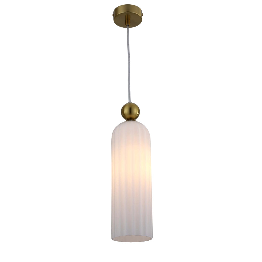 Lampada a sospensione Piega E14 bianca oro Ø10 Light Prestige