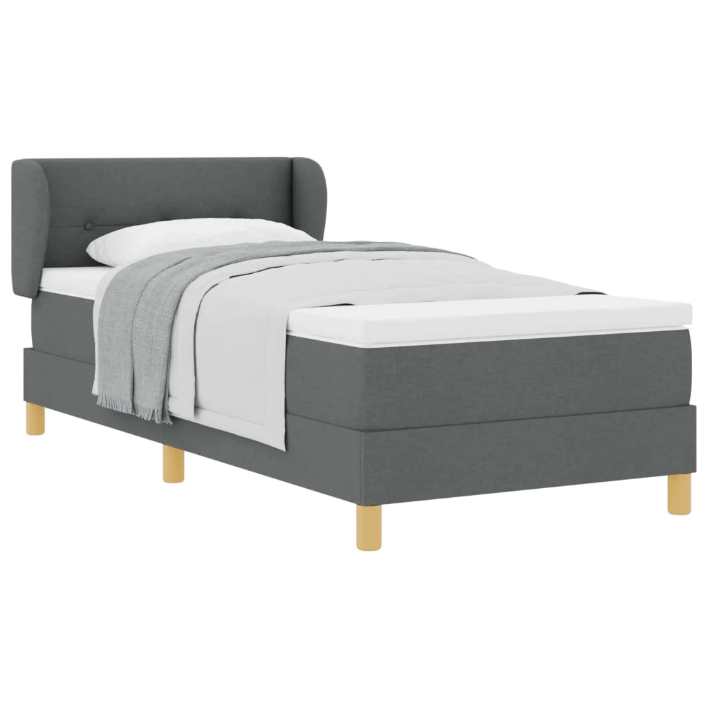 Letto a molle con materasso Grigio scuro 80 x 200 cm Tessuto 3340179