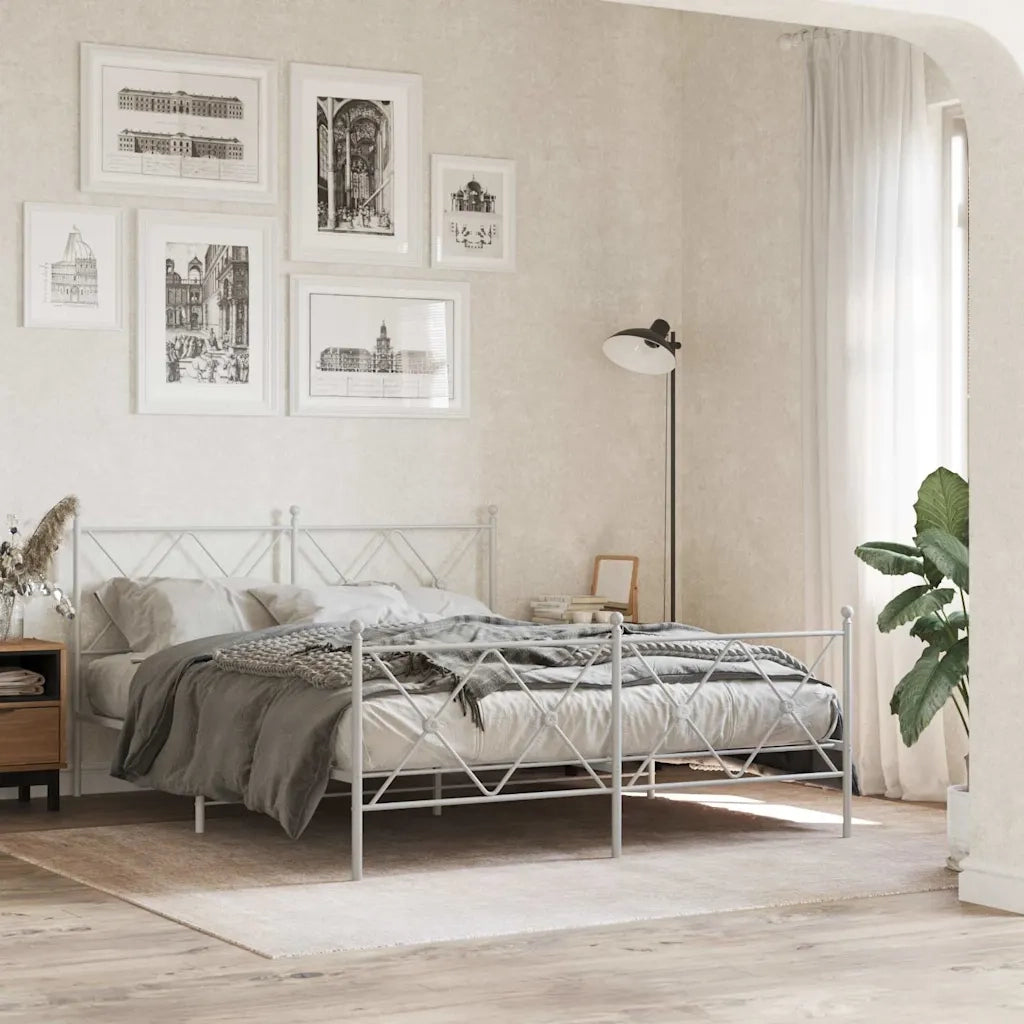 Testiera di Ricambio in Metallo Bianco 160 cm 376586