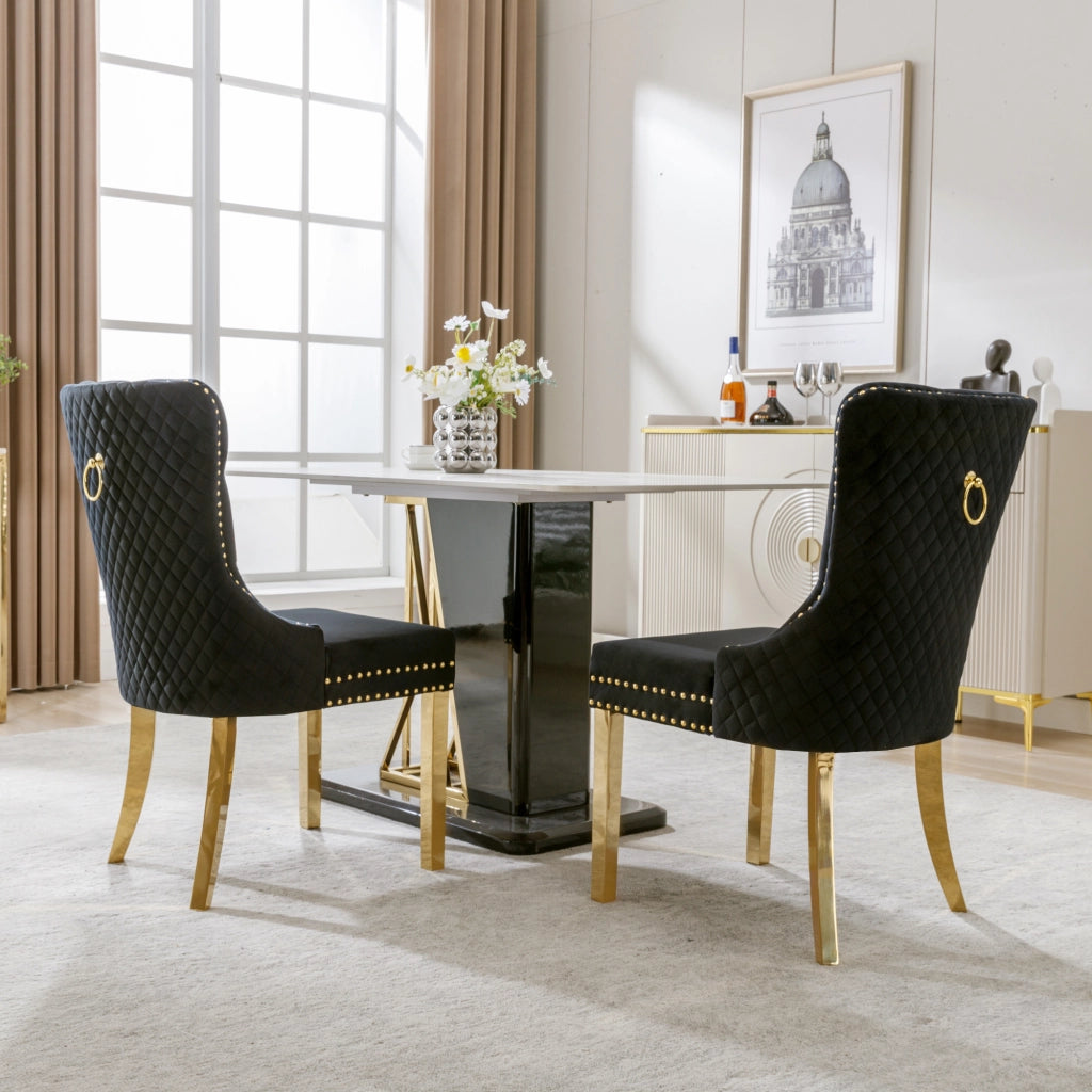 SEDIA DA PRANZO IMBOTTITA 50,5x45x95 cm Velluto Nero