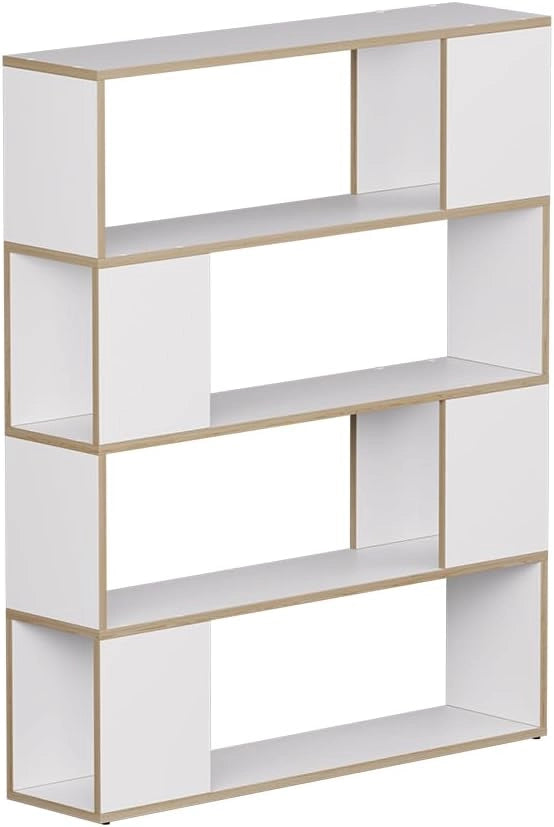 Divisorio per ambienti Eneos, Antracite/quercia dorata, 80 x 186 cm, utilizzabile come scaffale autoportante per una suddivisione flessibile degli spazi