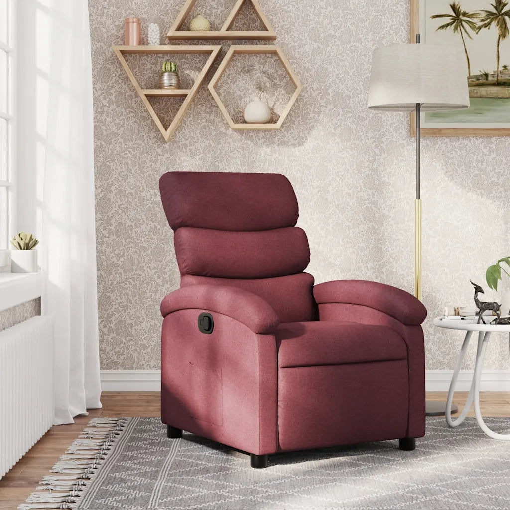 Poltrona Reclinabile in Tessuto Rosso Vino 371692