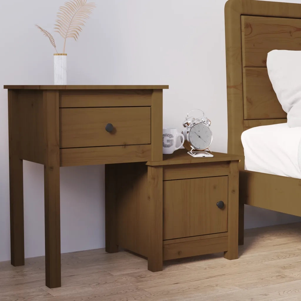 Comodino ambra 79,5x38x65,5 cm in Legno Massello di Pino 814545