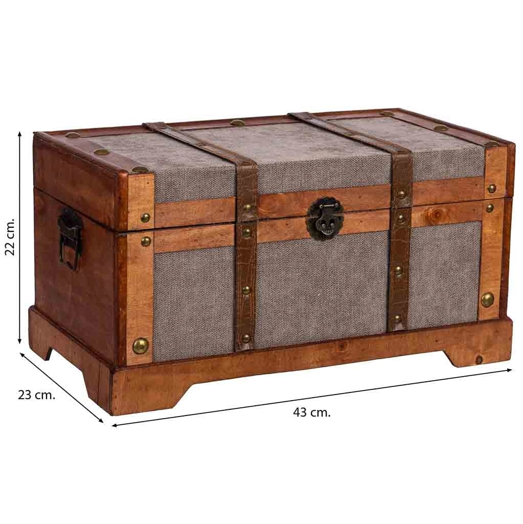 Baule in legno marrone 43x23x22