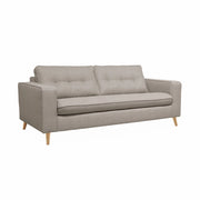 Divano letto convertibile con materasso, 3 posti, beige