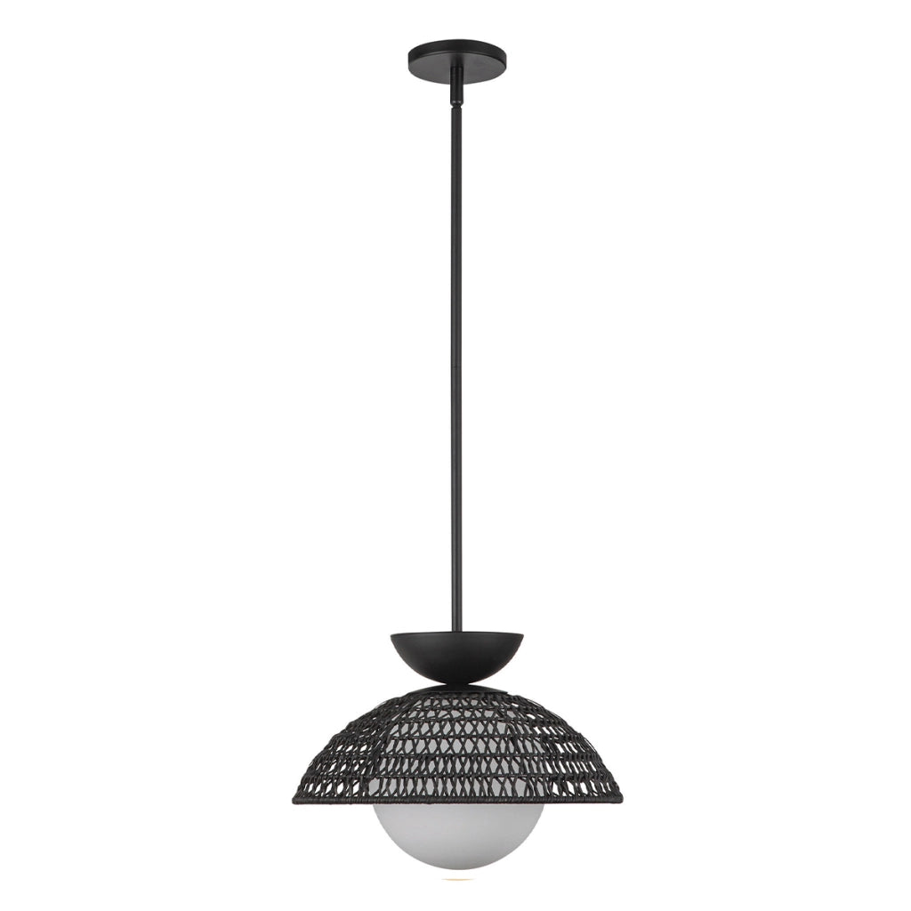 Lampada a sospensione boho rattan nero Perth Alora