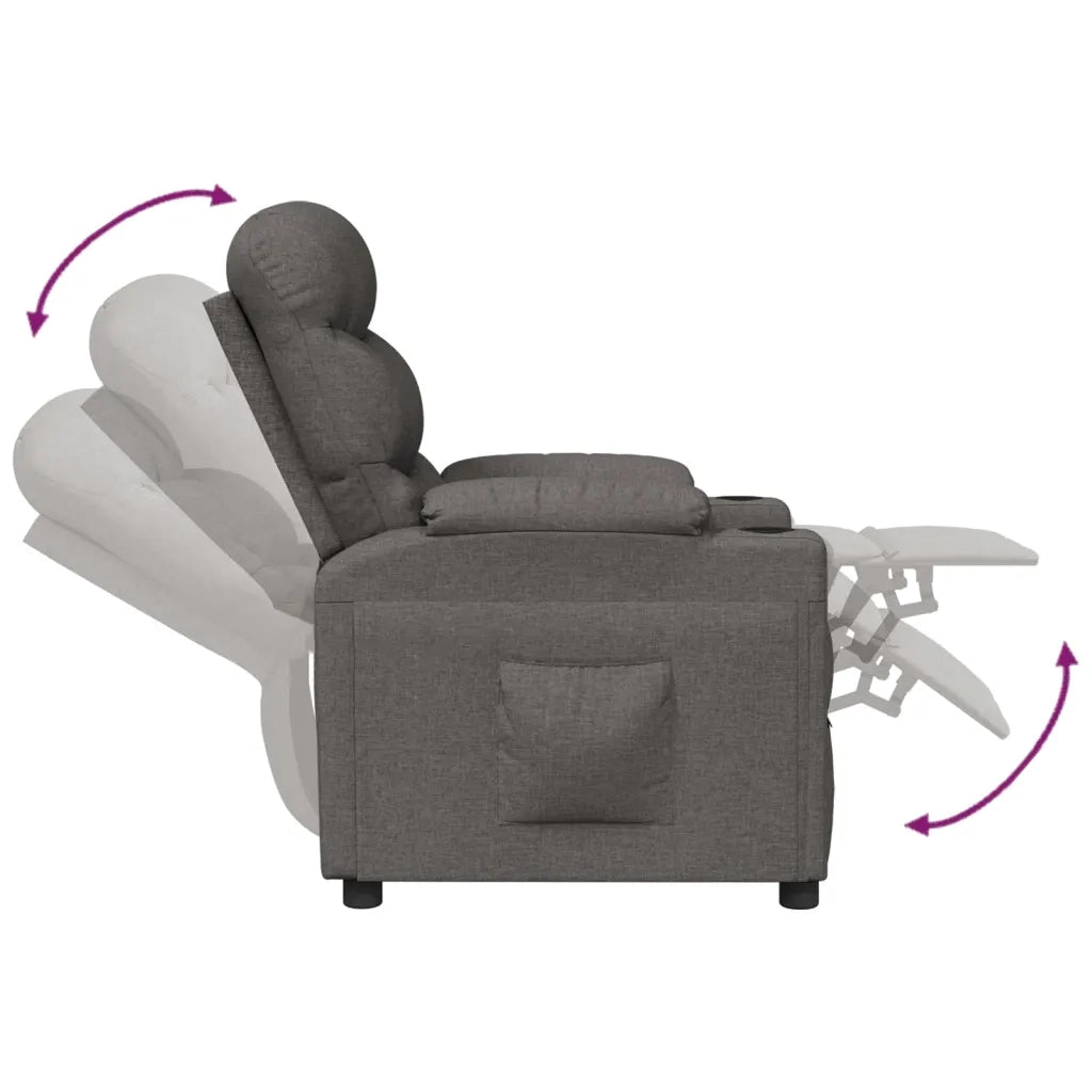 Poltrona Reclinabile in Tessuto Grigio Scuro 348071
