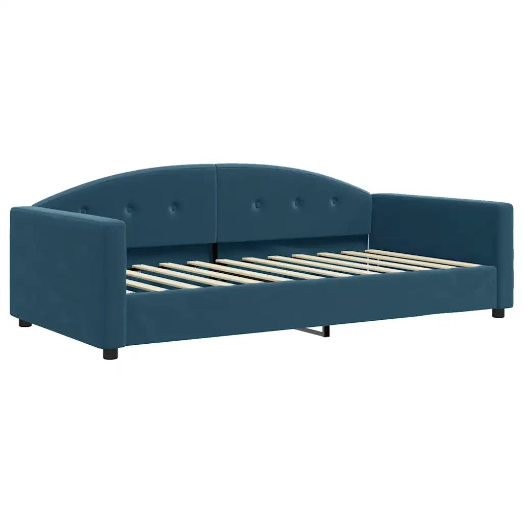 Divano Letto Estraibile con Materassi Blu 100x200 cm Velluto 3197331
