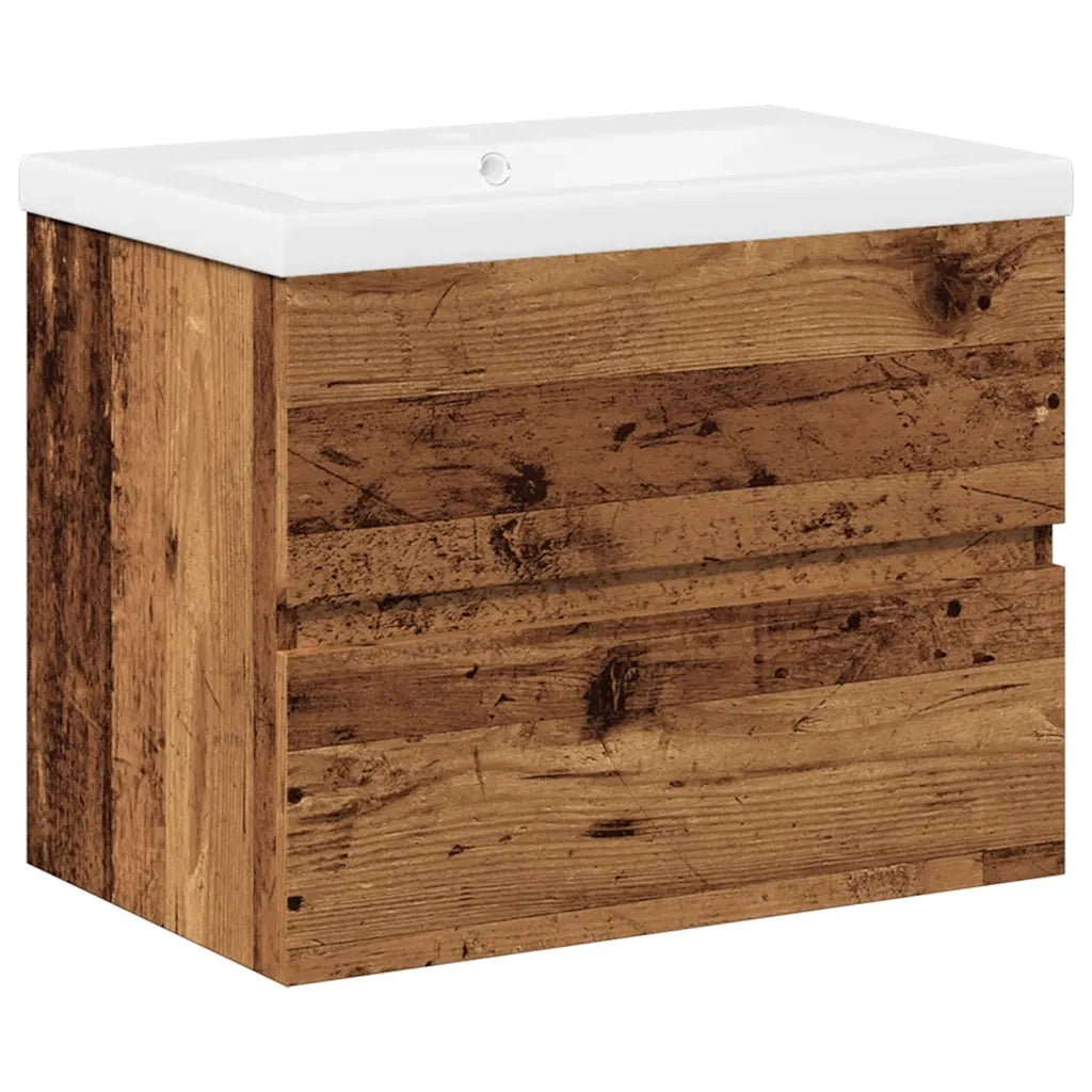 Mobile con Lavabo Integrato Legno Antico