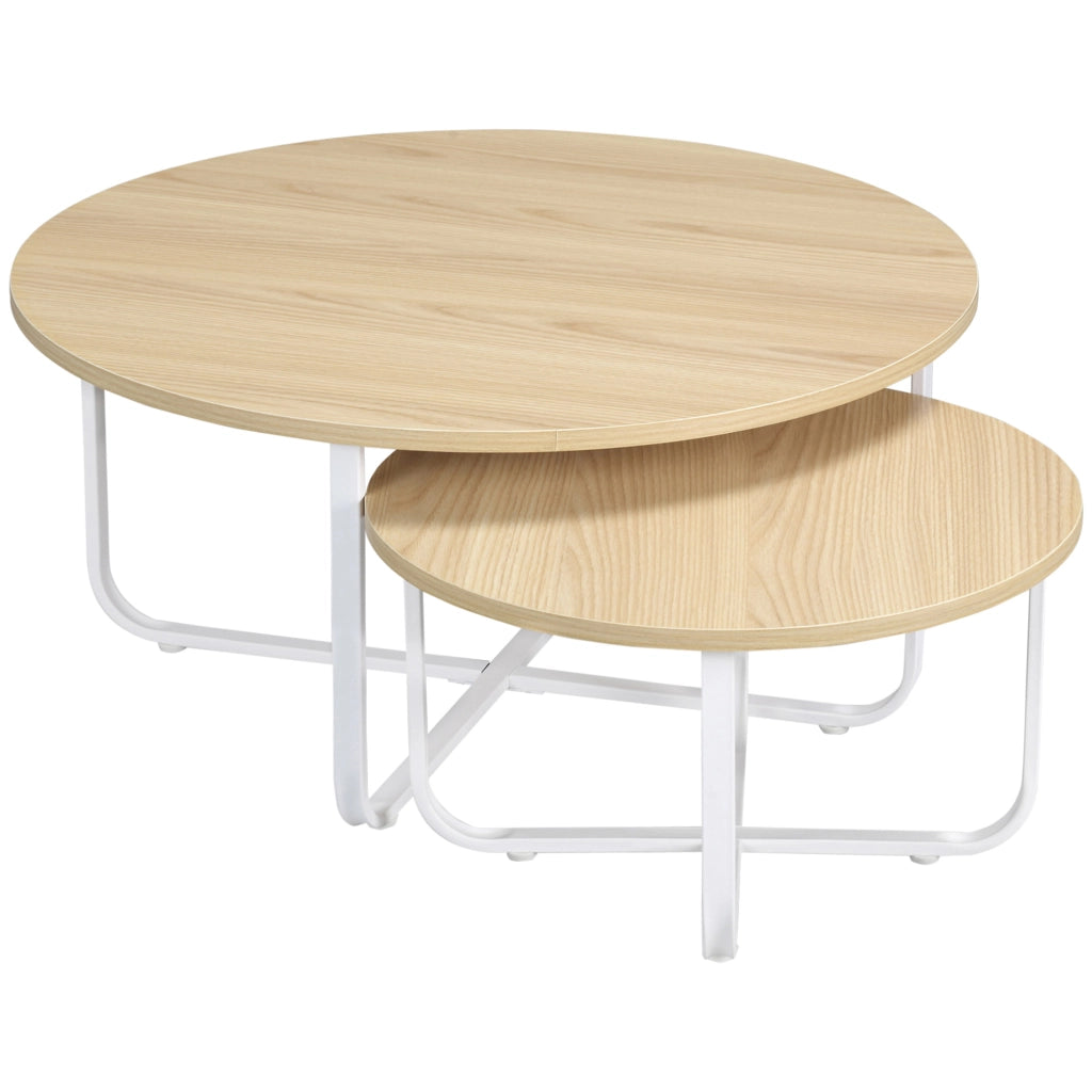 Tavolino da caff¨¨ ¨C Minimal ¨C Naturale e Bianco