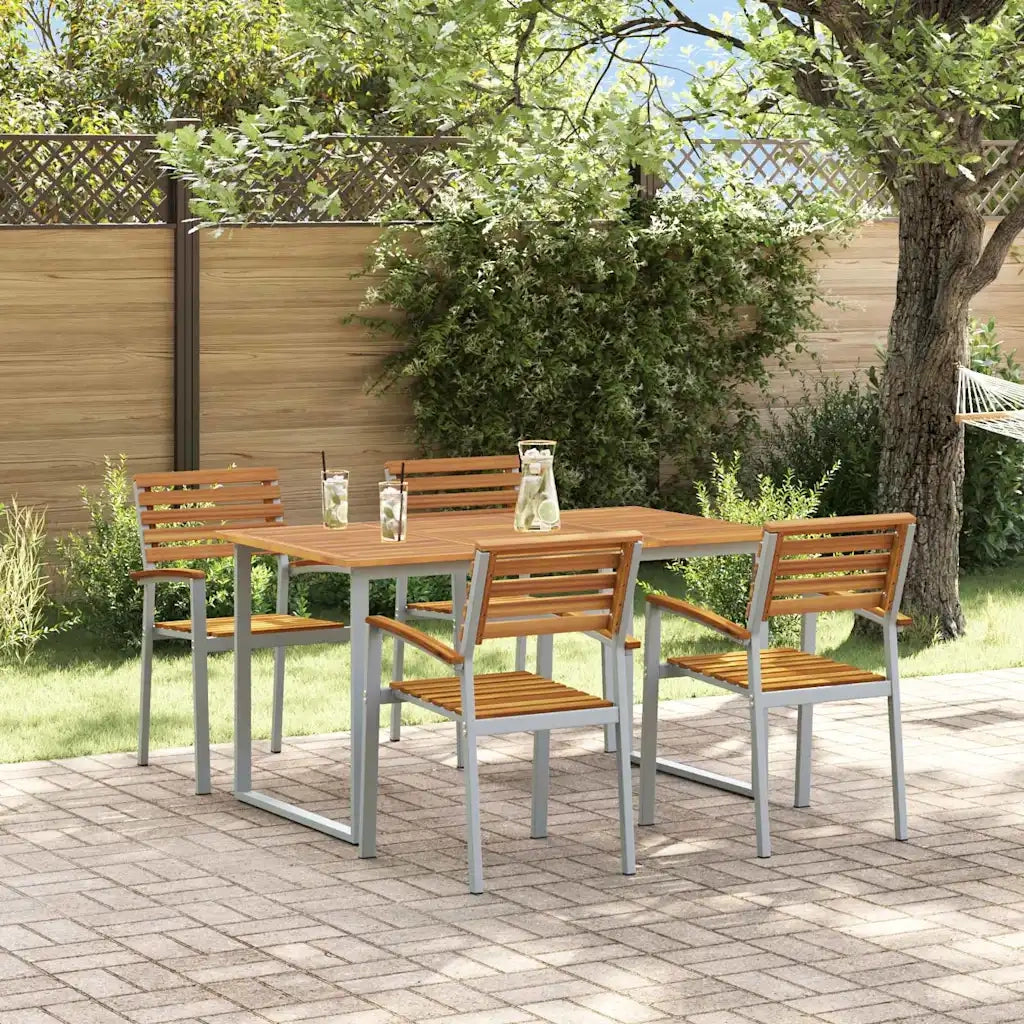 Set da Pranzo per Giardino 5 pcs Grigio 3284343