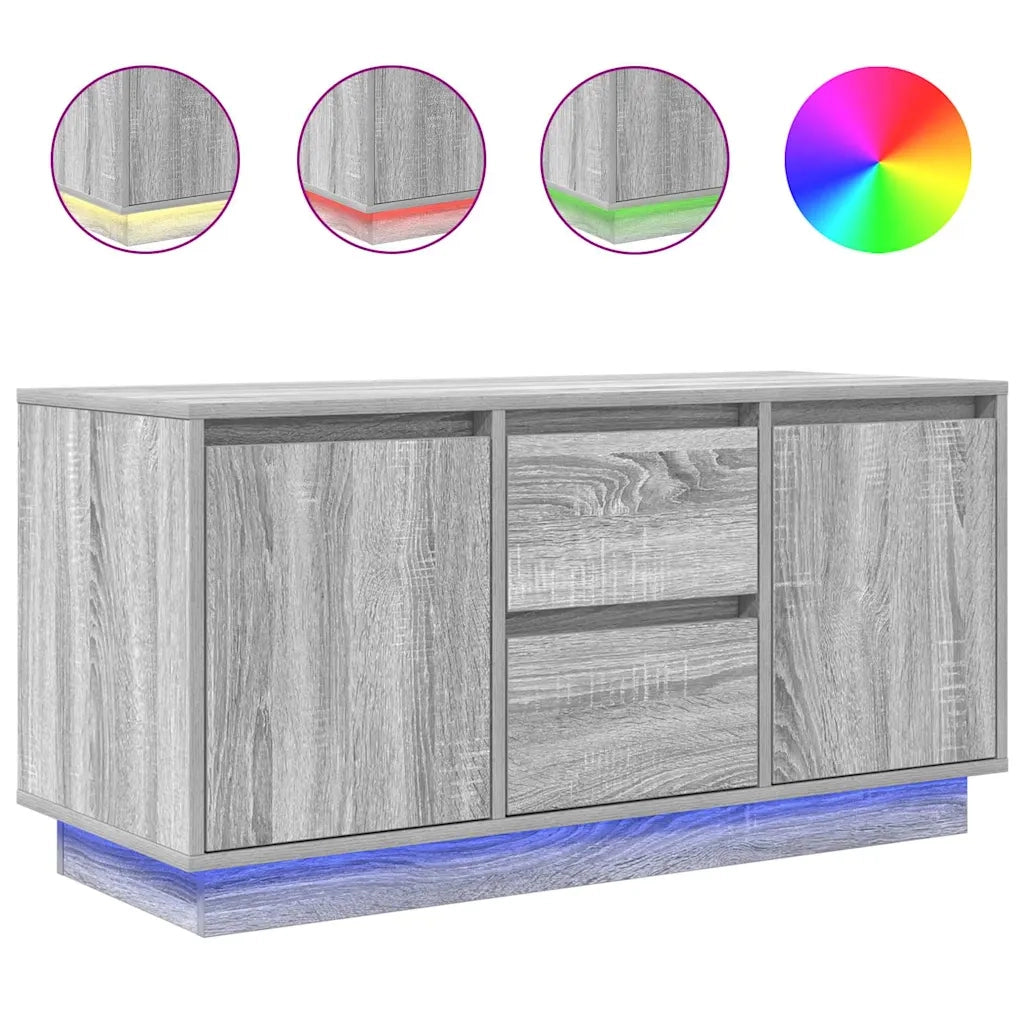Mobile Porta TV con Luci LED-Mobile per TV-Credenza TV Grigio Sonoma 100x41x50 cm