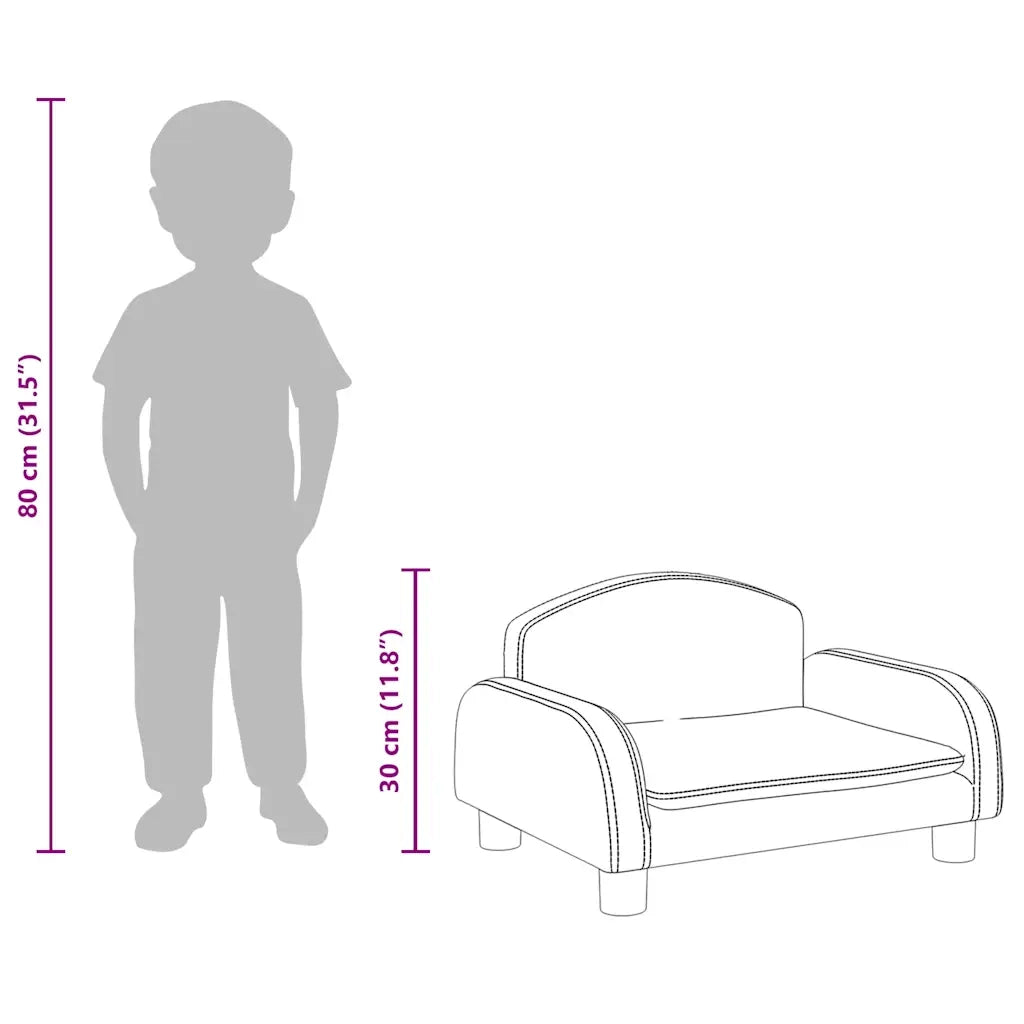 Divano per Bambini-Sofa-Divanetto Marrone 50x40x30 cm in Similpelle
