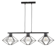 Lampada a sospensione nera industriale 3xE27 Vario Sigma