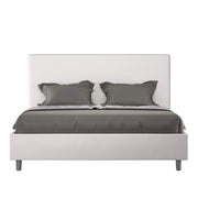 Letto matrimoniale king size con rete imbottito 170x210 similpelle bianco Focus