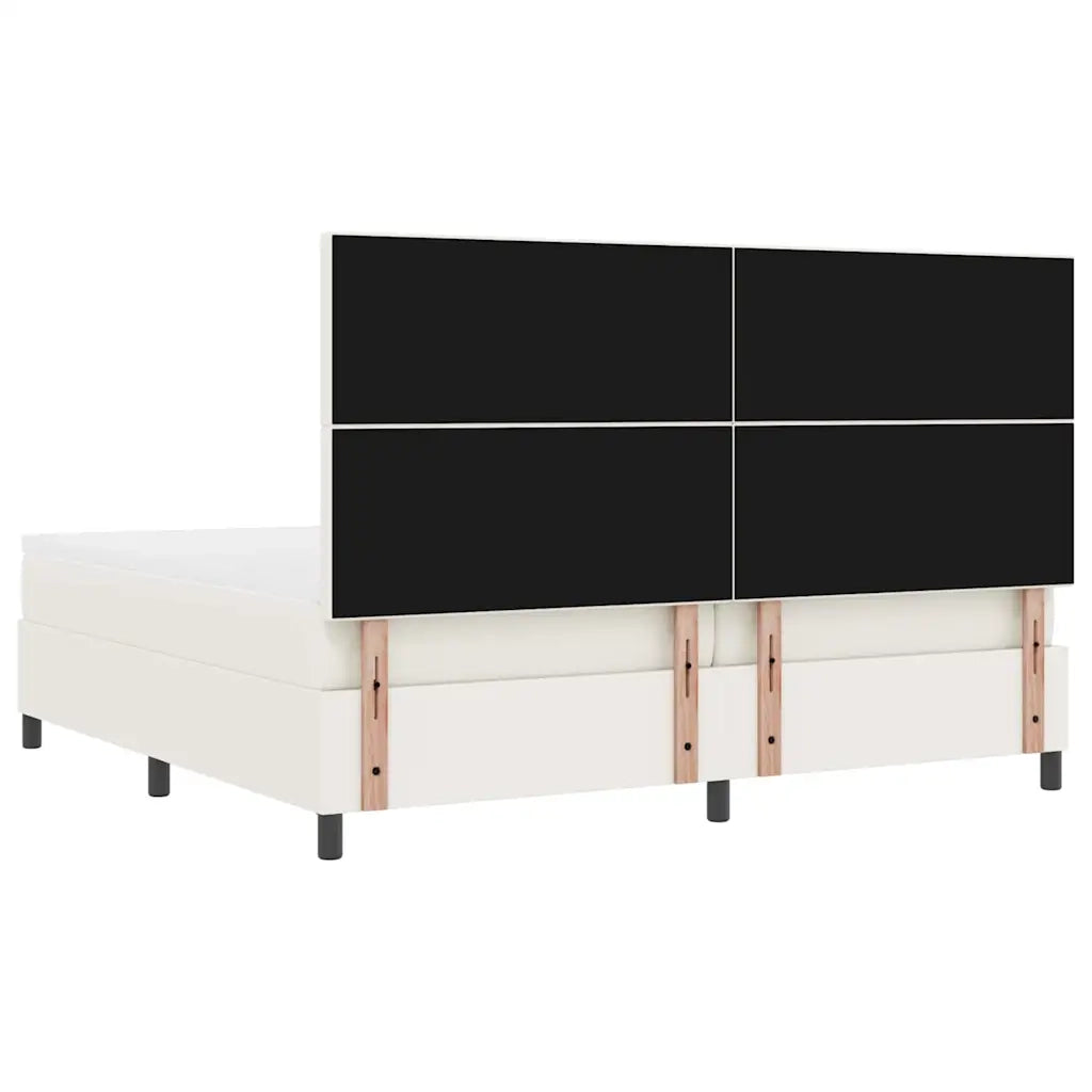 Letto a Sorgente LED con testiera Crema e Bianco 200 x 200 cm 3337661