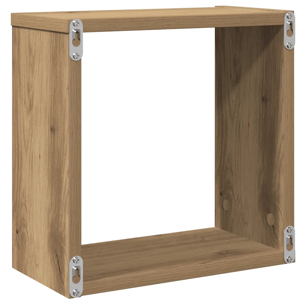 Mensole Parete a Cubo 2 pz Artigianale 30x15x30 cm Truciolato 856579