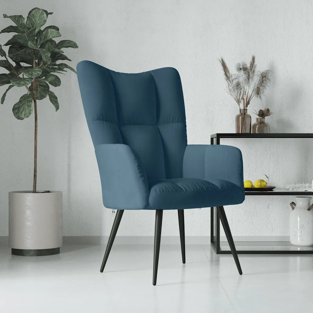 Poltrona | Sedia Relax Blu in Velluto