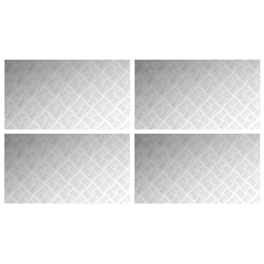Pannelli Antiscivolo in Alluminio a Scacchi - 4 pezzi 90x50 cm