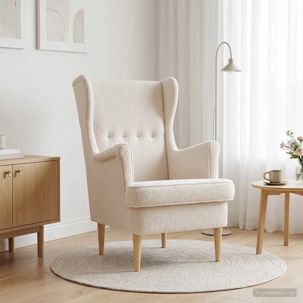 Poltrona Crema Bouclé 42029891