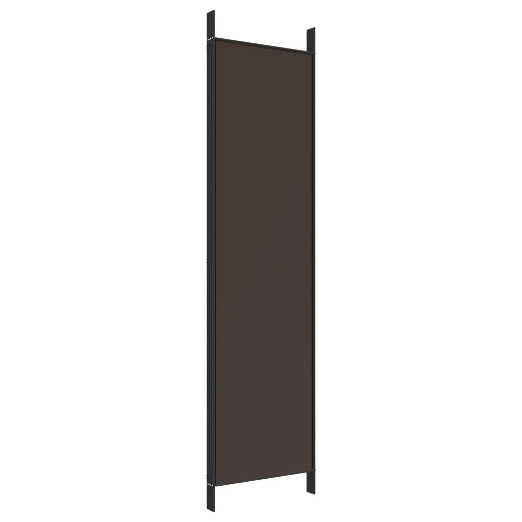Divisorio Ambienti | Divider per stanze | Paravento a 4 Pannelli Marrone 200x200 cm in Tessuto