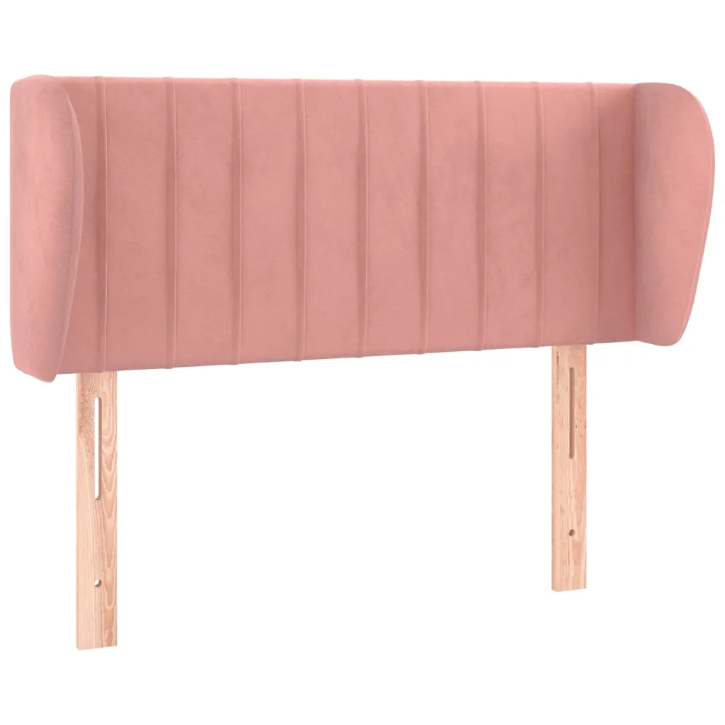 Testiera ad Orecchio-Testata con Orecchie Rosa 83x23x78/88 cm in Velluto 281436